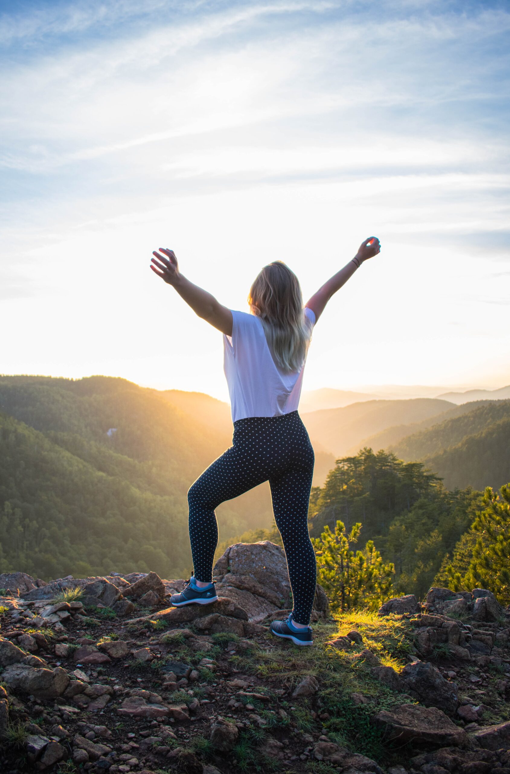 Women Hiked To Top Of Mountain